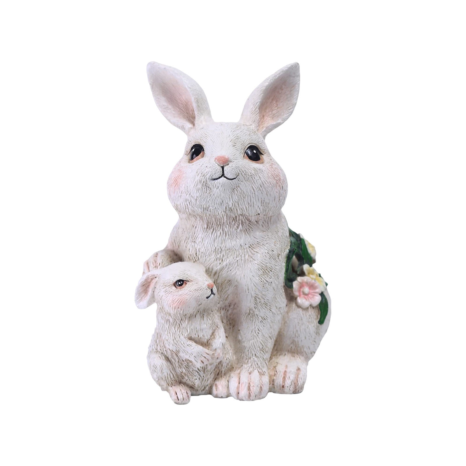 Solar Garden Statues Rabbit with Solar Lights,Mother&Baby Bunny Figurine Changing Lights for Yard Art Garden&Patio Decor,Unique Easter&Birthday Gifts for Women Mom Grandma