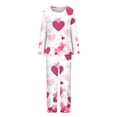 thumbnail image 4 of Rciityk Valentines Pajamas for Women Ladies Pajamas Sets Casual Long Sleeve Cute Heart Print Crew Neck Casual Tops with Pants Pjs Sets, 4 of 6