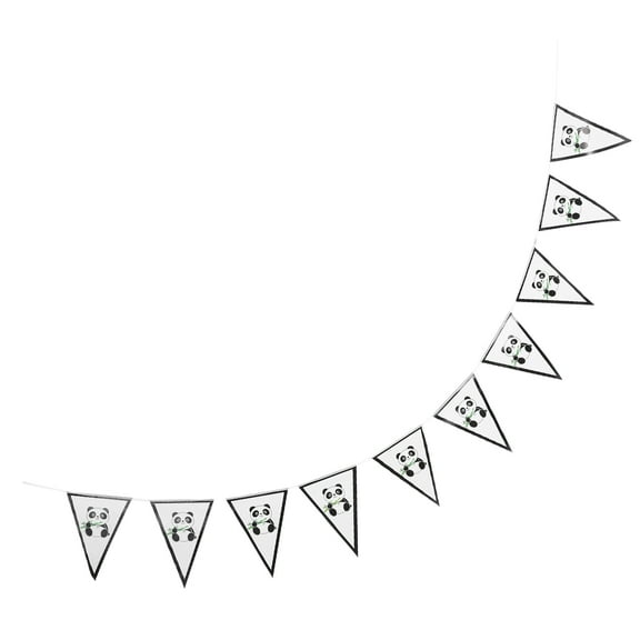 Milisten 2pcs Panda Birthday Party Decorations Paper Multi Triangle Banner Setup