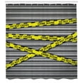 thumbnail image 3 of Ambesonne Police Shower Curtain, Do Not Pass Wraps, 69"Wx70"L, Yellow Black Grey, 3 of 3