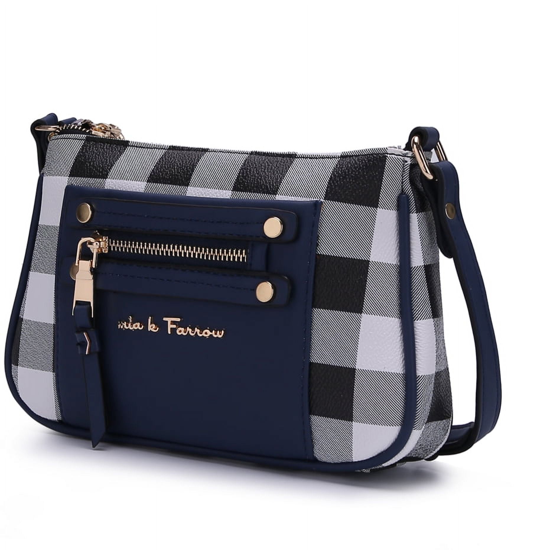 MKF Collection Elliana Checkered Crossbody Bag by Mia K. Farrow