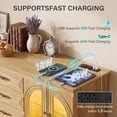 thumbnail image 3 of Lacoo 63'' Vintage-Style TV Stand for TVs Up to 70'' with LED Lights and Outlets, Entertainment Center with Storage Cabinets and Drawers for Living Room, Natural, 3 of 7
