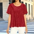 thumbnail image 2 of HongQid Sparkly Glitter Short Sleeve Shirts for Women Sparkle Bling T Shirts Trendy Loose Casual Basic Tees Tops, 2 of 8