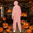 thumbnail image 4 of Rohuuque Men's and Women's Festive Onesie Animal Dress Up Christams Jumpsuits One-Piece Pajama with Hood and Pocket Lounge Wear Pink, 4 of 9