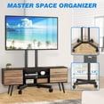 thumbnail image 3 of RTVR Portable Rolling TV Cart Stand with Wheels for 32 to 70 inch Flat Curved Screens, Mobile TV Stand Roller, Metal Black, 3 of 10