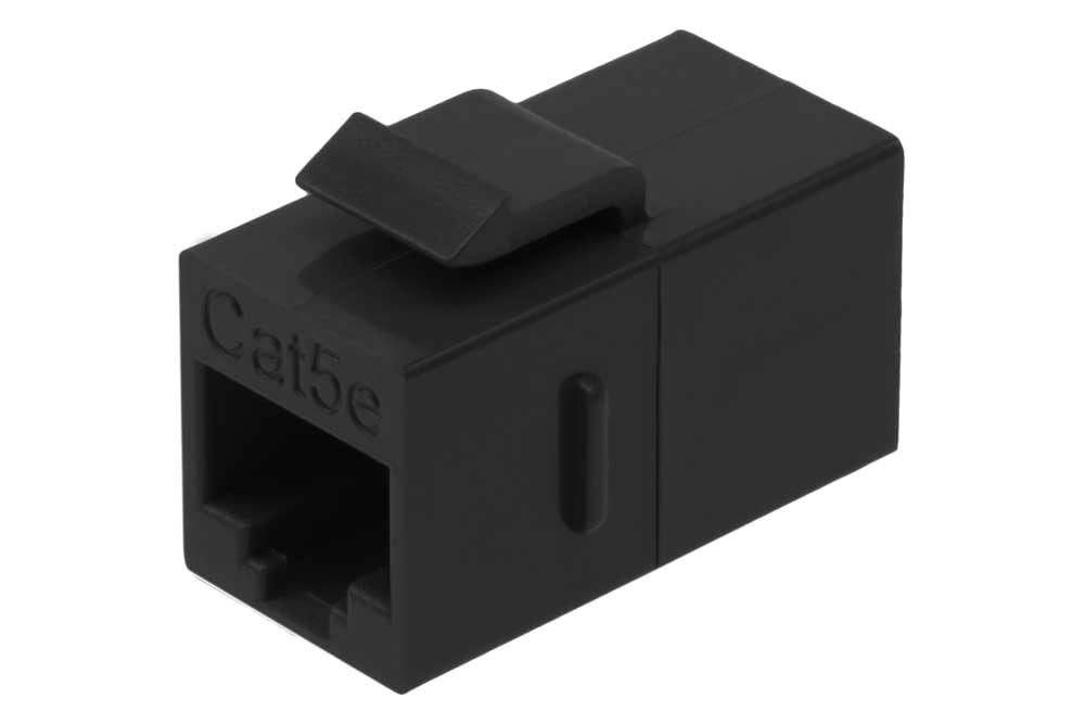 SF Cable Cat5e Inline Coupler w/Keystone Latch Black