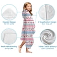 thumbnail image 7 of Pioneer Flower Floral Print Pattern Hooded Bath Towel，60"x35" for Ages 3 To 12 Kids, Quick Dry Lightweight Soft Microfiber Hood Beach Towel Cover Up for Kids, 7 of 7