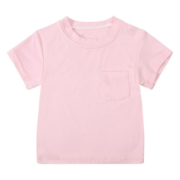 Huowey Summer Toddler Boys Girls Short Sleeve T-Shirts Solid Color T Shirt Tops Classic Dailywear, 12-18 Months