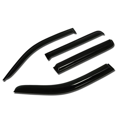 Nissan Quest Vent Visor - For 2005 to 2014 Nissan Frontier D40 4pcs Window Vent Visor Deflector Rain Guard (Dark Smoke) 06 07 08 09 10 11 12 13