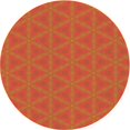 thumbnail image 1 of Ahgly Tapis Rond Lavable en Machine Intérieur Transitionnel Orange Néon, 4 Pieds Rond, 1 of 7