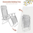 thumbnail image 5 of Topcobe 2 Pieces Folding Recliner Zero Gravity Lounge Chair, Outdoor Patio Furniture, Beige, 5 of 7