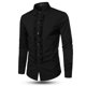 thumbnail image 5 of Camisas s Para Hombre De Vestir Camisa de manga larga de color sólido vestido de boda de fiesta casual de moda para hombre (Black, L), 5 of 7
