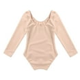 thumbnail image 6 of Sholeno Kids Girls One Piece Gymnastic Leotard Ballet Dance Long Sleeve Athletic Unitard Bodysuit Apricot 3, 6 of 7