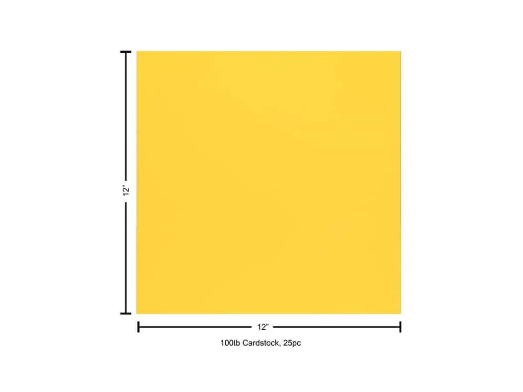 Paper Accents Cardstock 12"x 12" Heavyweight Smooth 100lb Lemon Sorbet 25pc