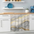 thumbnail image 6 of Marble Grey Small Sink Skirt 10"Wx11"L, Dustproof Under Sink Curtain with Self Adhesive Tape, Modern Gold Luxury Neutral Texture Cabinet Curtain Cover for Bathroom Vanity, Kitchen Storage Shelf, RV, 6 of 9