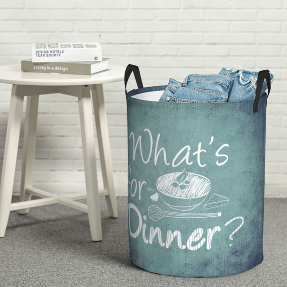 YFYANG Waterproof Laundry Hamper, Cartoon Food Noodles Laundry Basket Oxford Fabric with Handle Foldable, S