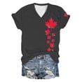 thumbnail image 4 of Women'S T Shirts Day Graphic Short Sleeve Canadian National Travel Workout Shirts Women Size L, 4 of 5