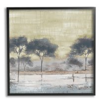 Stupell Industries Marshland Trees Water Surface Reflection Nature Scene Painting Black Framed Art Print Wall Art, Design by Liz Jardine
