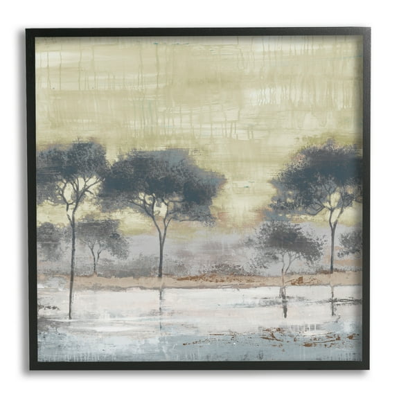 Stupell Industries Marshland Trees Water Surface Reflection Nature Scene Painting Black Framed Art Print Wall Art, Design by Liz Jardine