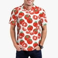 thumbnail image 3 of Balery Hand Drawn Tomatoes Printed Men’s Short Sleeve Polo Shirt, Midweight Men's Shirt,Golf Polo shirts -, 3 of 9