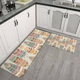 thumbnail image 2 of Ethnic - Style Colorful Feather Pattern Kitchen Rugs Sets Of 2,Anti Fatigue Kitchen Mat Rugs Non Slip Washable,Decorative Kitchen Floor Mats for Kitchen,Sink,Laundry,17"x30"+17"x47", 2 of 7