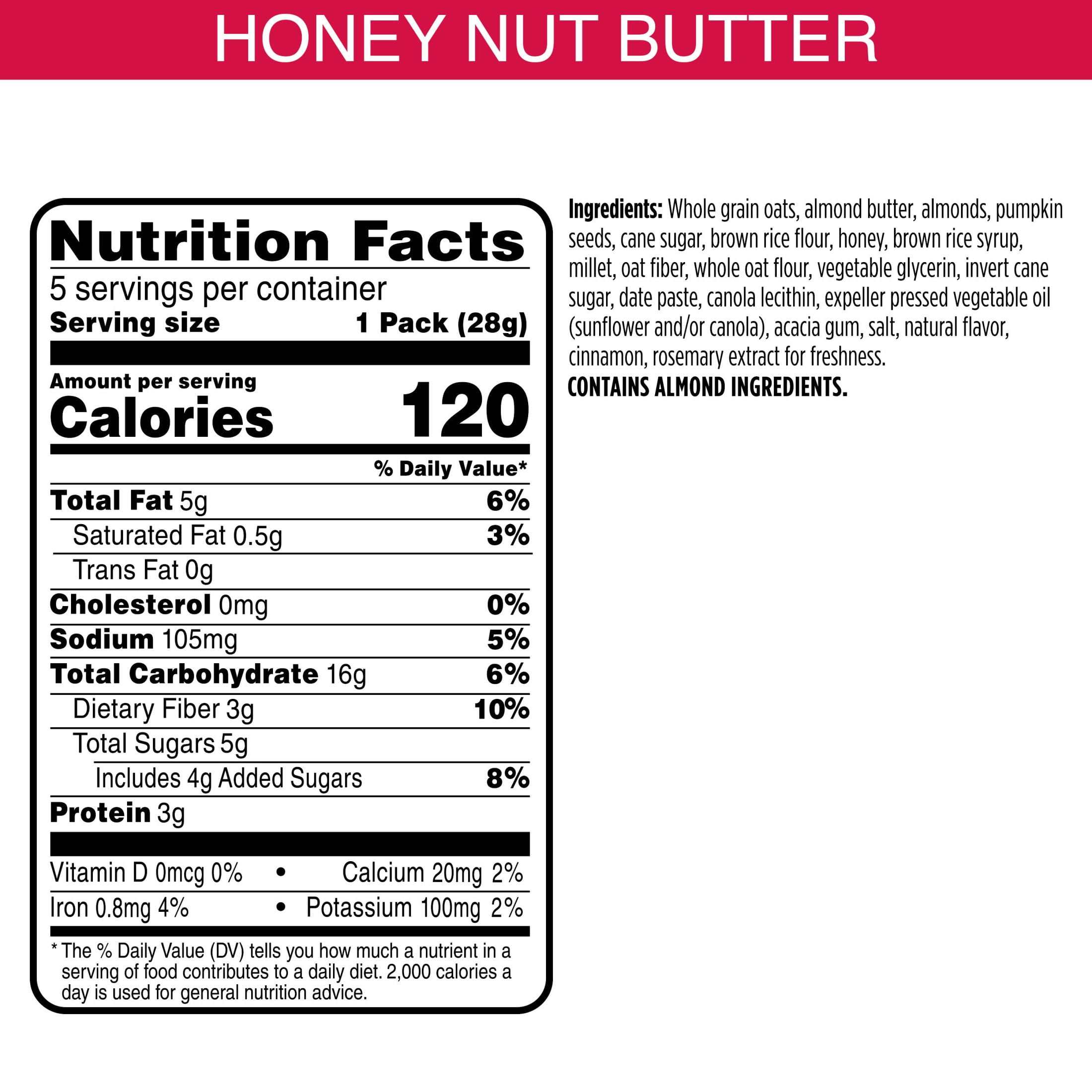 Bear Naked Chewy Honey Nut Butter Granola Bites, Whole Grain and Fiber, 5 oz, 5 Count