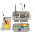 thumbnail image 1 of Limpiador de pinceles, soporte para pinceles y organizadores con paleta para pinturas acrílicas, acuarelas y a base de agua (gris), 1 of 4