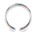 thumbnail image 2 of Sterling Silver Rhodium-plated Abstract Multi-color Enamel & Cubic Zirconia Cuff Ring Size 6, 2 of 6