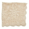 thumbnail image 2 of Vintage Square Tablecloth Doily Cotton Lace Crochet Floral Table Cloth Cover, 2 of 9