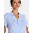thumbnail image 5 of Joyspun Women’s Modal-Blend Ruffle Trim Notch Collar Top and Shorts Pajama Set, 2 Piece, Sizes XS-3X, 5 of 6