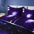 thumbnail image 3 of Juego de Edredón Funda Unique Bargains Sky Cosmos Night Pattern 3D Impreso Queen Size 3pcs Dark Purple, 3 of 6