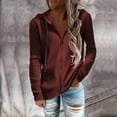 thumbnail image 2 of ATOYSOY Loose Hoodies Jackets for Women Trendy Solid Color Knitted Tops Cardigans Zipper Up Shackets Winter Casual Sweatshirts Long Sleeve Coat Workout Red XXXL, 2 of 5
