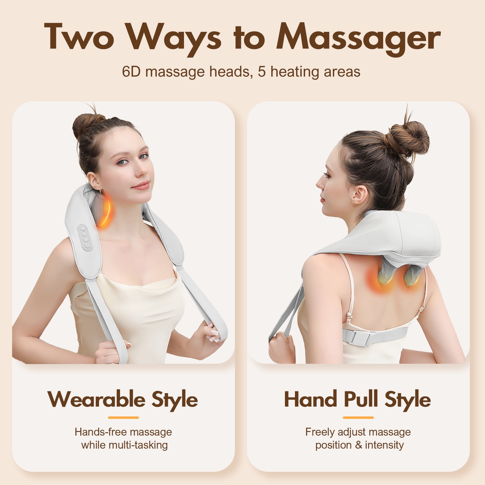 Cordless Massager Gun with Hot and Cold Percussion 2 Mode, Deep Tissue 6 Intensity Levels Massager Gun, Black
