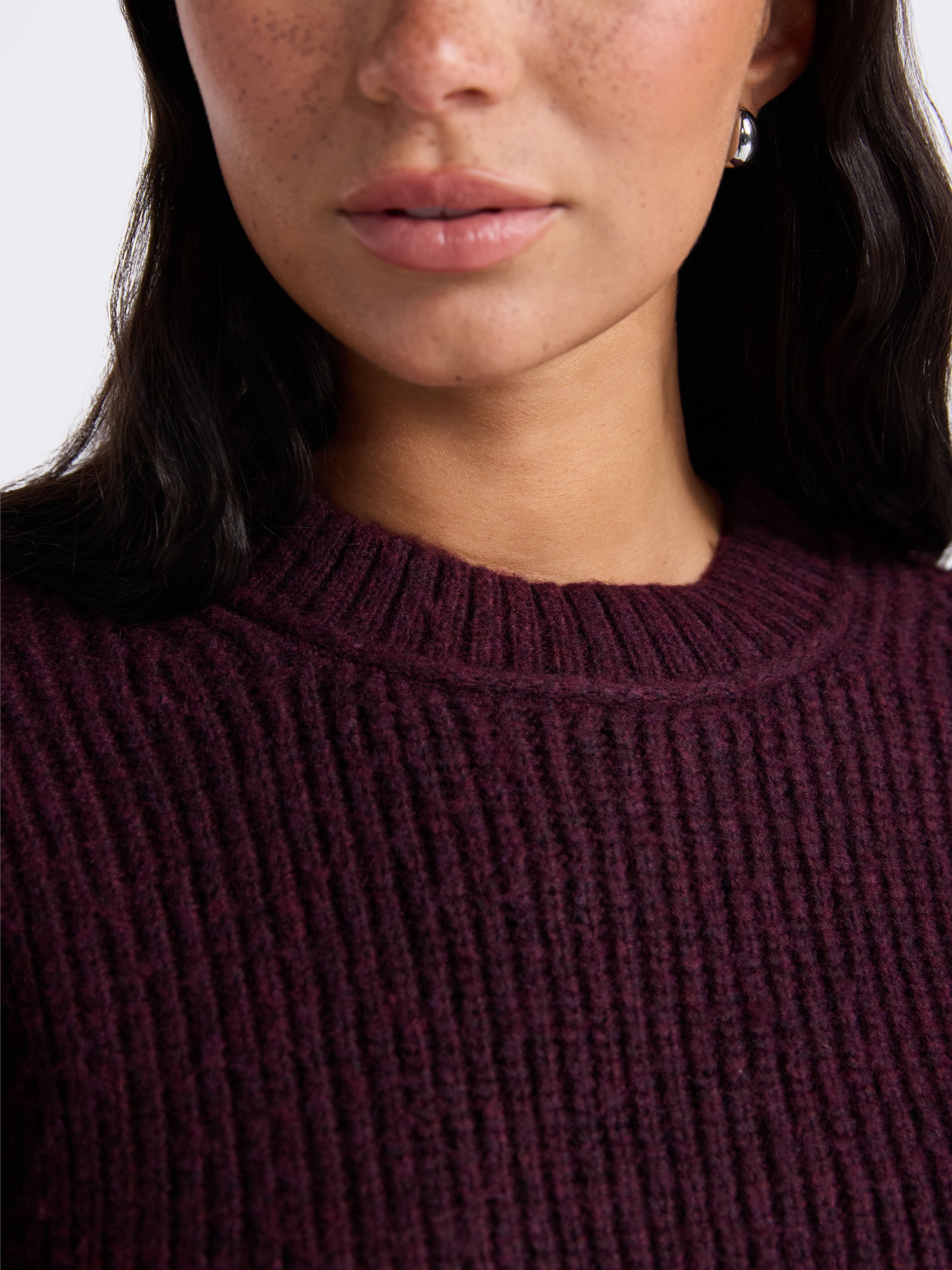 Time and Tru Women's Shaker Stitch Mock Neck Sweater, Midweight, Sizes XS-XXXL