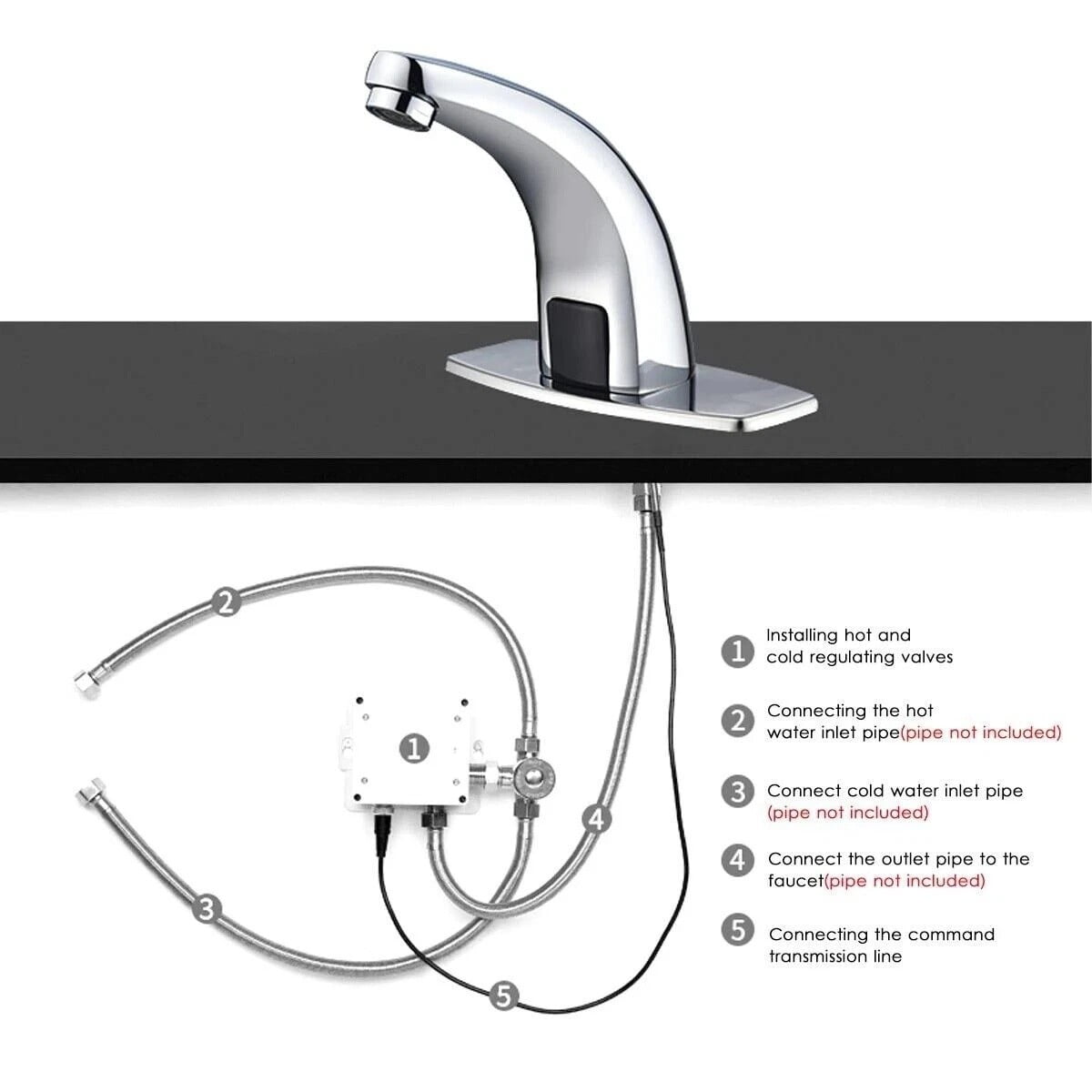 Smart Automatic Infrared Sensor Faucets Touchless Bathroom Basin Sink Faucet