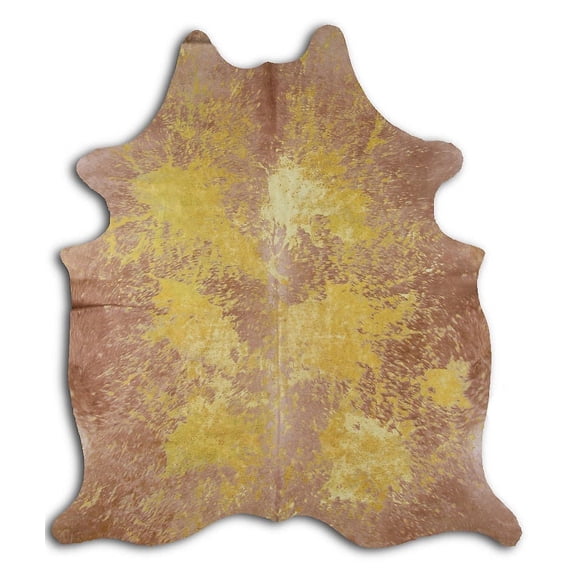 Cordially cowhide rugs for sale DISTRESSED YELLOW rug