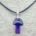 thumbnail image 6 of K-KED 50pc Wholesale Natural Gem Stone Quartz Crystal Carved Mushroom Pendant Necklace-Amethyst, 6 of 8