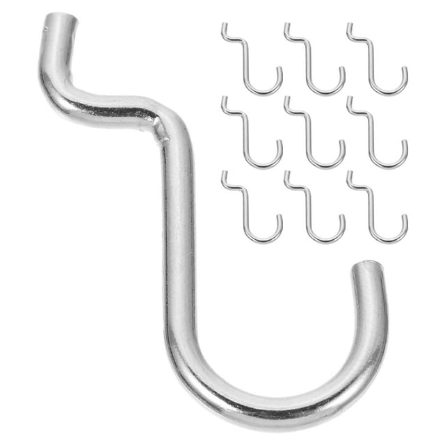 Crochets Pegboard Argentés pour Outils, Organisation de Garage 10 Pcs 1.6x1.2x0.1in