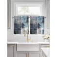 thumbnail image 2 of Blue Grey Half Window Curtains 24 Inches Long, Abstract Art Oil Painting Modern Geometric Window Treatment Curtain Drapes, Short Curtains Tiers for Kitchen Over Sink, 27.5"x24", 2 Panels, 2 of 7