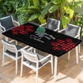 thumbnail image 2 of Buffalo Plaid Paw Table Cloths for 3 Foot Rectangle Tables, Cute Cats Pets Pawprints Black Patio Waterproof Elastic Fitted Tablecloths, Washable Rectangular Table Cover for Camping, 2 of 8