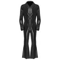 thumbnail image 3 of TiaoBug Mens Movie Star Jumpsuit sHINY Metallic Singer Dancer Leotard Halloween Party Costume Black L, 3 of 7
