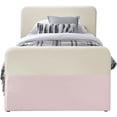 thumbnail image 3 of Meridian Furniture Lit Gigogne/lit de Rangement Simple en Velours Rose Ivy, 3 of 9