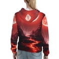 thumbnail image 7 of Junzan Red Moon Lava for Women's Hoodie, Hooded Sweatshirts Workout Sweat Pullover Hoodie for Women Long Sleeve Fall Hoodie-X-Large, 7 of 7