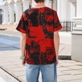 thumbnail image 5 of Gelikeya Boys Abstract Graffiti Print T-Shirt, Kids Short Sleeve Crew Neck Casual Tee, Cool Streetwear Top for School Play & Outings (Red, 4-5 Years), 5 of 8