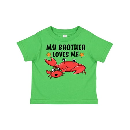 

Inktastic My Brother Loves Me- Cute Crab Family Gift Toddler Boy or Toddler Girl T-Shirt