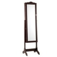 thumbnail image 1 of Patiojoy Auto Lighting Jewelry Box Armoire Vanity Case w/ Full Length Mirror & 14 pcs LED Coffee, 1 of 8