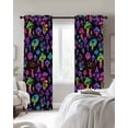thumbnail image 2 of Blackout Curtains for Bedroom, Purple Green Mushroom Room Darkening Window Drapes for Living Room, Abstract Art Botanical Gradient Thermal Insulated Grommet Curtains, 52x90 inch, 2 Panels, 2 of 9