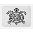 thumbnail image 1 of Black and White Bath Mat, Monochrome Turtle with Spiral and Stripes on Bullseye Pattern Shell, Plush Bathroom Decor Mat with Non Slip Backing, 29.5" X 17.5", Black and White, by Ambesonne, 1 of 2