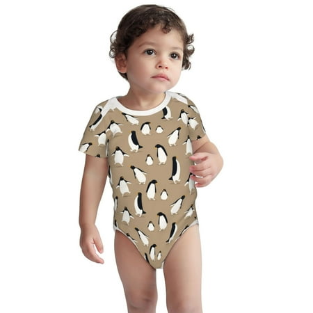 

Haiem Lovely Penguin Printed Unisex-Baby Short Sleeve Onesies Bodysuits Unisex Babies Snap-Up Rompers-12 Months