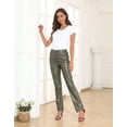 thumbnail image 2 of HDE Women's Faux Leather Pants High Waisted Trousers with Pockets Olive Green - L, 2 of 6